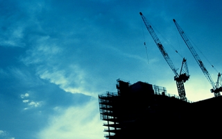 Construction site blue sky